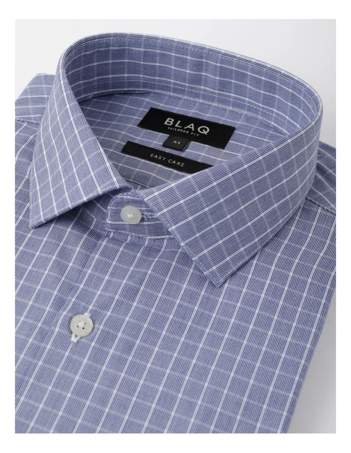 Blaq Slim Long Sleeve Houndstooth Shirt In Navy 9 Blaq Slim Long Sleeve Houndstooth Shirt In Navy - Image 7