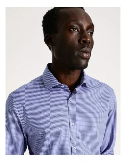 Blaq Slim Long Sleeve Mini Check Shirt In Blue 11 Blaq Slim Long Sleeve Mini Check Shirt In Blue -Cambridge Clothing shop 930647620 3 720x928