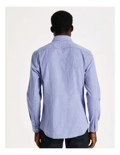 Blaq Slim Long Sleeve Mini Check Shirt In Blue 14 Blaq Slim Long Sleeve Mini Check Shirt In Blue -Cambridge Clothing shop 930647620 6 720x928