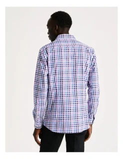 Blaq Slim Long Sleeve 3 Colour Check Shirt In Purple 13 Blaq Slim Long Sleeve 3 Colour Check Shirt In Purple -Cambridge Clothing shop 930648520 5 720x928