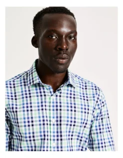 Blaq Slim Long Sleeve 3 Colour Check Shirt In Green -Cambridge Clothing shop 930648610 3 720x928