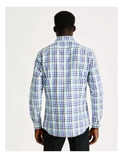 Blaq Slim Long Sleeve 3 Colour Check Shirt In Green -Cambridge Clothing shop 930648610 5 720x928