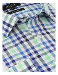 Blaq Slim Long Sleeve 3 Colour Check Shirt In Green -Cambridge Clothing shop 930648610 7 720x928