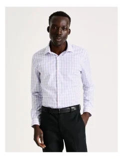 Blaq Slim Long Sleeve 2 Colour Check Shirt In Pink