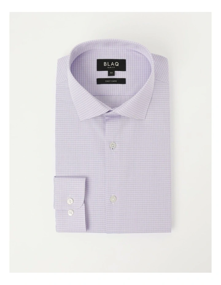 Blaq Slim Long Sleeve 2 Colour Mini Check Shirt In Purple 8 Blaq Slim Long Sleeve 2 Colour Mini Check Shirt In Purple - Image 6