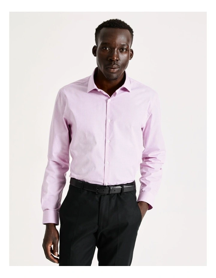 Blaq Tailored 2 Colour Mini Check Shirt In Purple 3 Blaq Tailored 2 Colour Mini Check Shirt In Purple