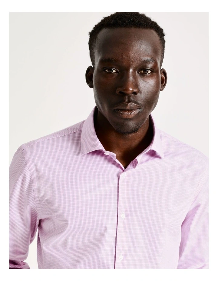 Blaq Tailored 2 Colour Mini Check Shirt In Purple 4 Blaq Tailored 2 Colour Mini Check Shirt In Purple - Image 2
