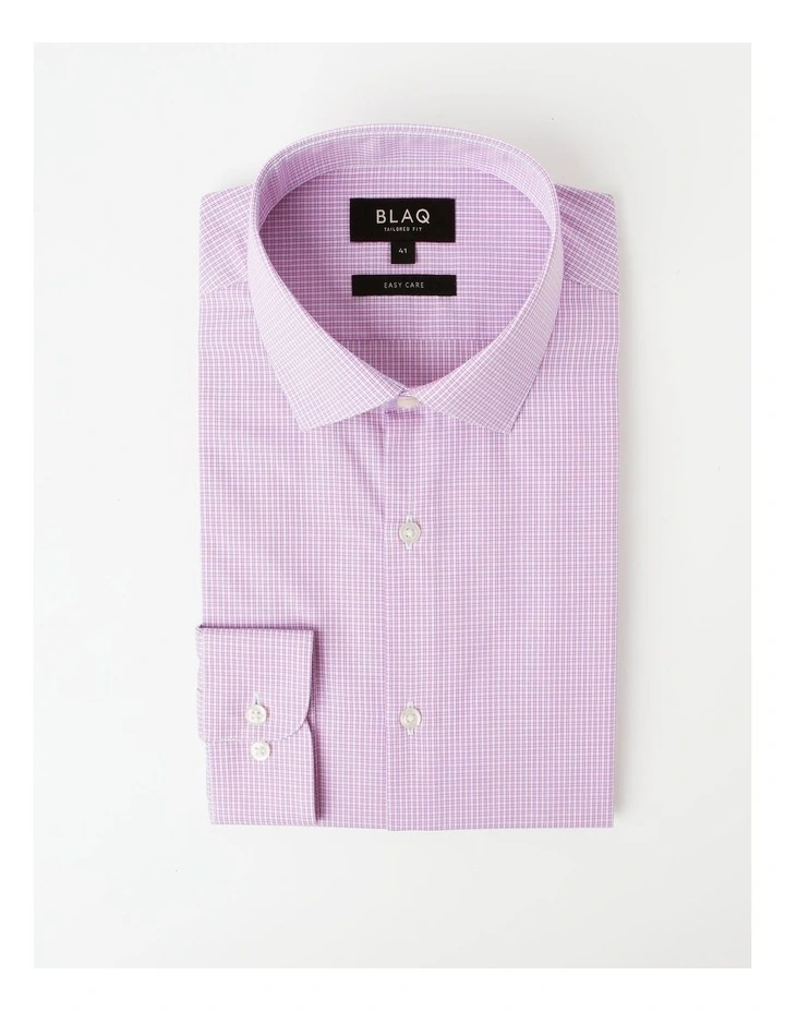 Blaq Tailored 2 Colour Mini Check Shirt In Purple 8 Blaq Tailored 2 Colour Mini Check Shirt In Purple - Image 6