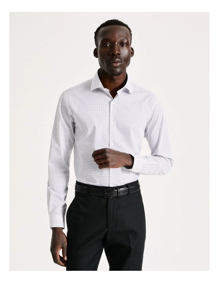 Blaq Tailored Long Sleeve 2 Colour Circle Print Shirt In Red 3 Blaq Tailored Long Sleeve 2 Colour Circle Print Shirt In Red