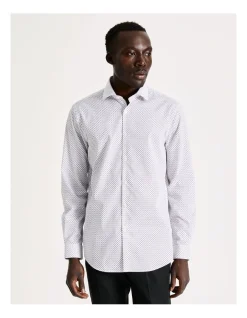 Blaq Tailored Long Sleeve 2 Colour Circle Print Shirt In Red 12 Blaq Tailored Long Sleeve 2 Colour Circle Print Shirt In Red -Cambridge Clothing shop 930649060 4 720x928