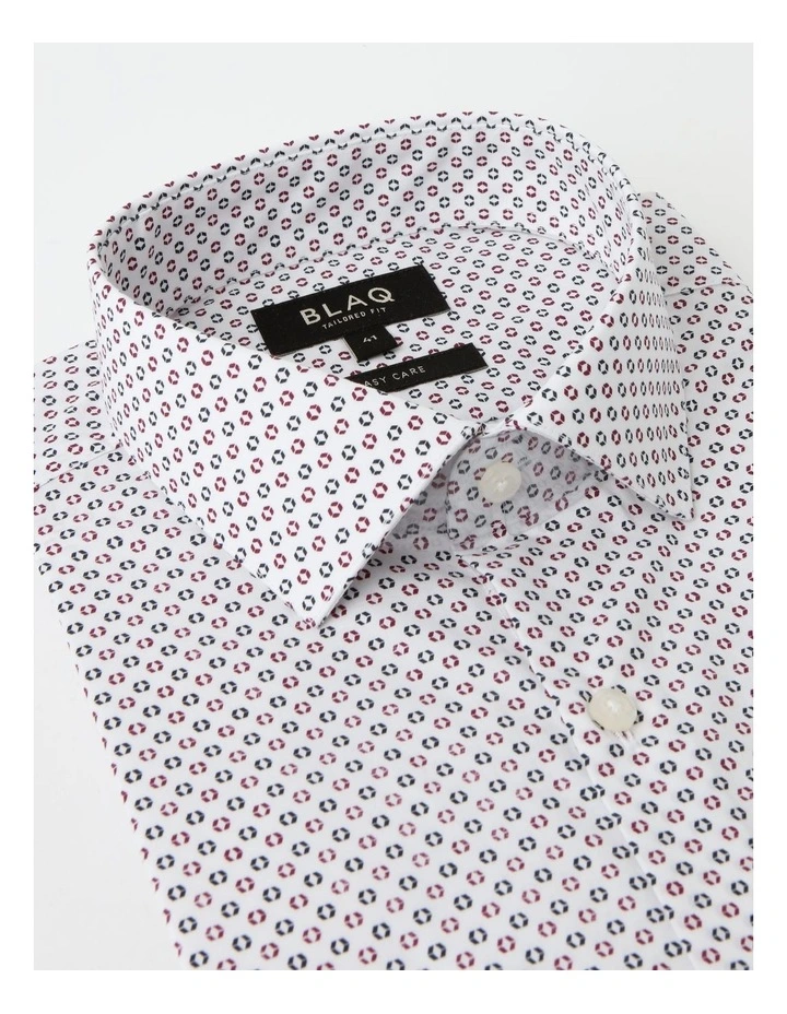 Blaq Tailored Long Sleeve 2 Colour Circle Print Shirt In Red 9 Blaq Tailored Long Sleeve 2 Colour Circle Print Shirt In Red - Image 7