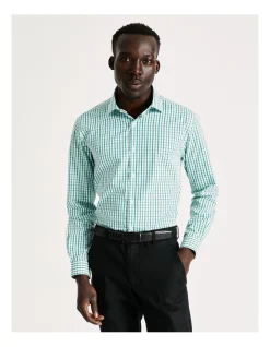 Blaq Tailored Long Sleeve 2 Colour Mid Check In Green