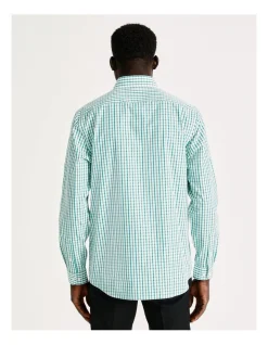 Blaq Tailored Long Sleeve 2 Colour Mid Check In Green -Cambridge Clothing shop 930649240 5 720x928