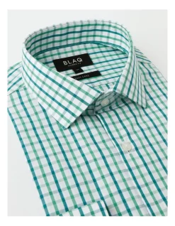 Blaq Tailored Long Sleeve 2 Colour Mid Check In Green -Cambridge Clothing shop 930649240 7 720x928