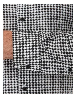 Gibson Flame Slim Fit Shirt In Black & White -Cambridge Clothing shop 936023410 936006400 4 720x928