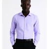 Blaq Slim Long Sleeve 1 Colour Dobby Shirt In Purple -Cambridge Clothing shop 940487410 1 1 720x928
