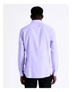 Blaq Slim Long Sleeve 1 Colour Dobby Shirt In Purple 11 Blaq Slim Long Sleeve 1 Colour Dobby Shirt In Purple -Cambridge Clothing shop 940487410 3 720x928
