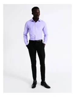 Blaq Slim Long Sleeve 1 Colour Dobby Shirt In Purple 12 Blaq Slim Long Sleeve 1 Colour Dobby Shirt In Purple -Cambridge Clothing shop 940487410 4 720x928