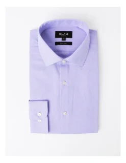 Blaq Slim Long Sleeve 1 Colour Dobby Shirt In Purple 14 Blaq Slim Long Sleeve 1 Colour Dobby Shirt In Purple -Cambridge Clothing shop 940487410 6 720x928