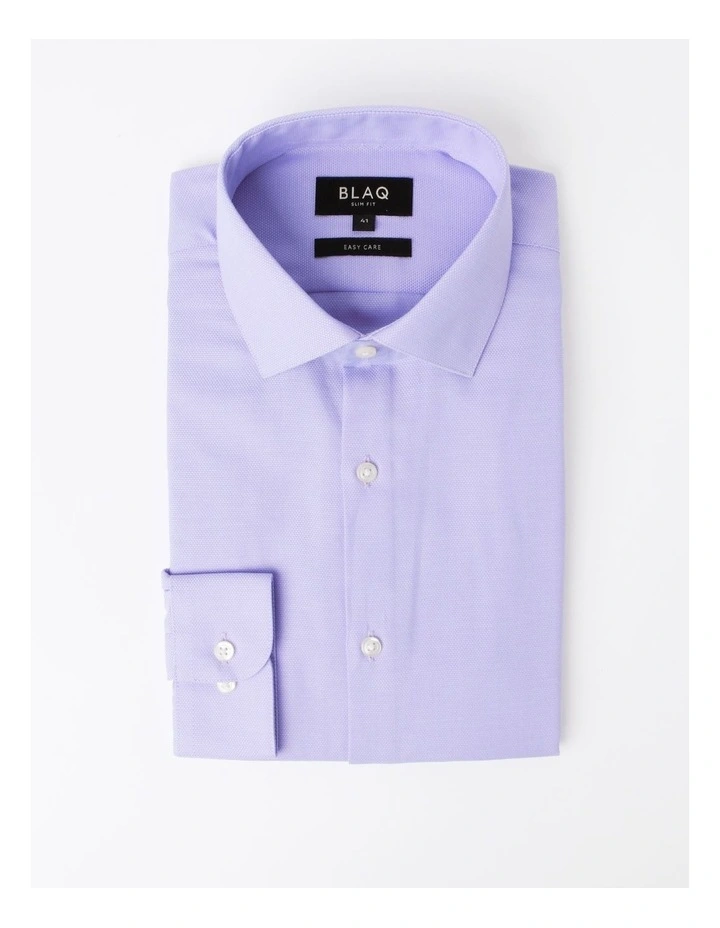 Blaq Slim Long Sleeve 1 Colour Dobby Shirt In Purple 8 Blaq Slim Long Sleeve 1 Colour Dobby Shirt In Purple - Image 6