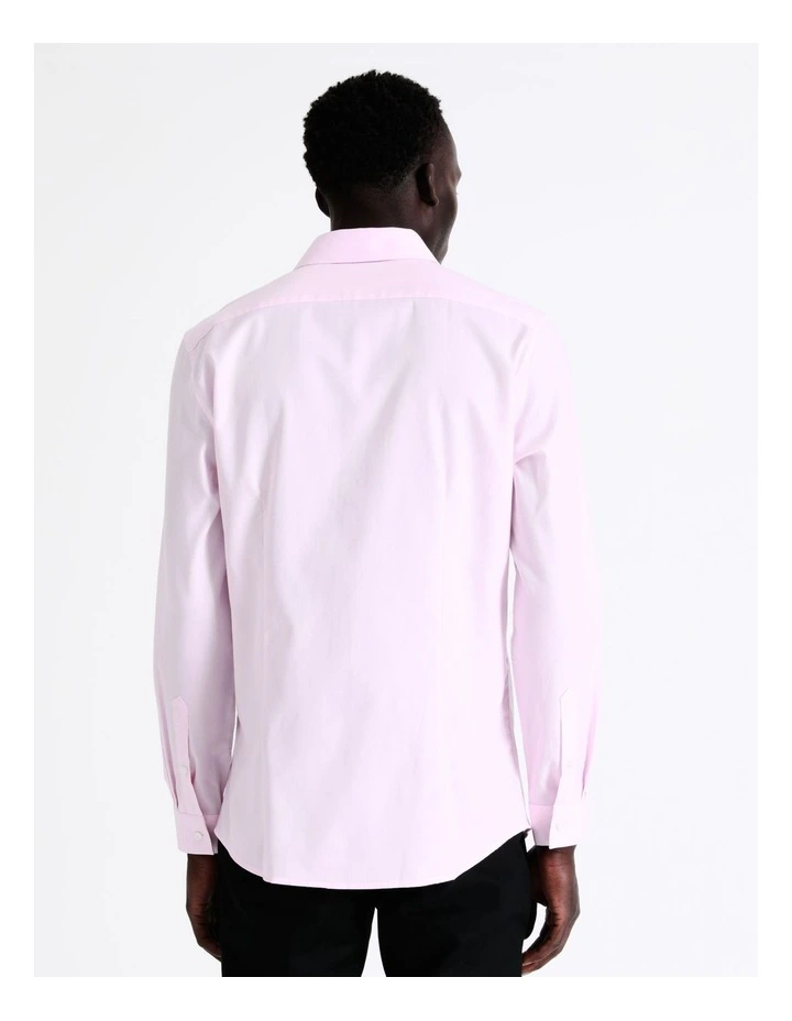Blaq Slim Long Sleeve 1 Colour Dobby Shirt In Pink 5 Blaq Slim Long Sleeve 1 Colour Dobby Shirt In Pink - Image 3