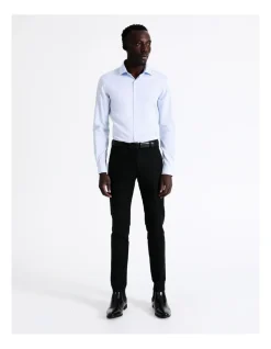 Blaq Slim Long Sleeve 1 Colour Dobby Shirt In Light Blue 12 Blaq Slim Long Sleeve 1 Colour Dobby Shirt In Light Blue -Cambridge Clothing shop 940487680 4 720x928