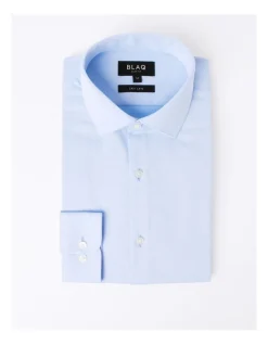 Blaq Slim Long Sleeve 1 Colour Dobby Shirt In Light Blue 14 Blaq Slim Long Sleeve 1 Colour Dobby Shirt In Light Blue -Cambridge Clothing shop 940487680 6 720x928