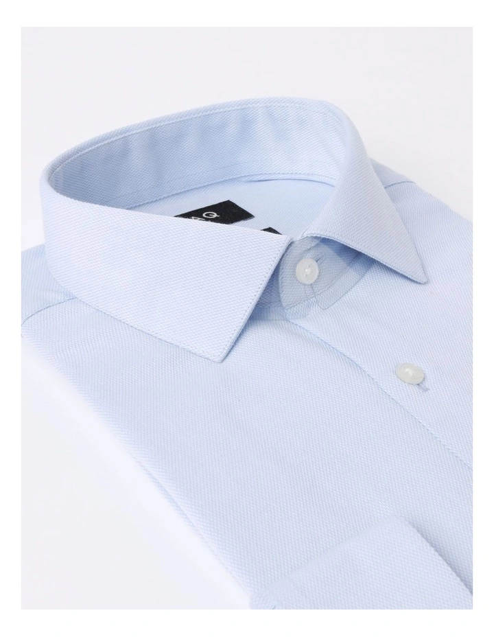 Blaq Slim Long Sleeve 1 Colour Dobby Shirt In Light Blue 9 Blaq Slim Long Sleeve 1 Colour Dobby Shirt In Light Blue - Image 7