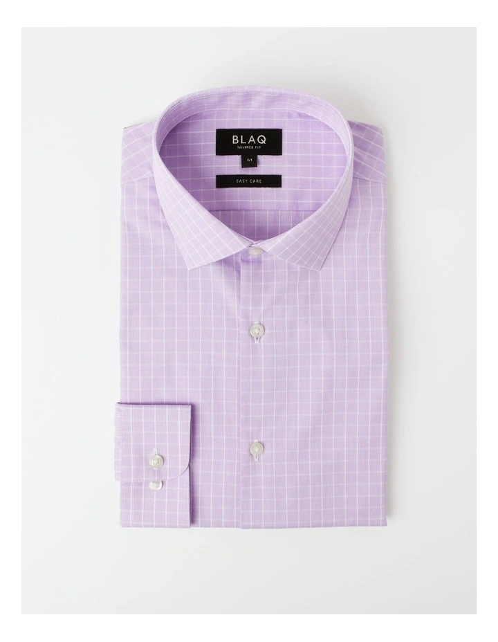 Blaq Tailored Long Sleeve One Colour Check Shirt In Purple 8 Blaq Tailored Long Sleeve One Colour Check Shirt In Purple - Image 6