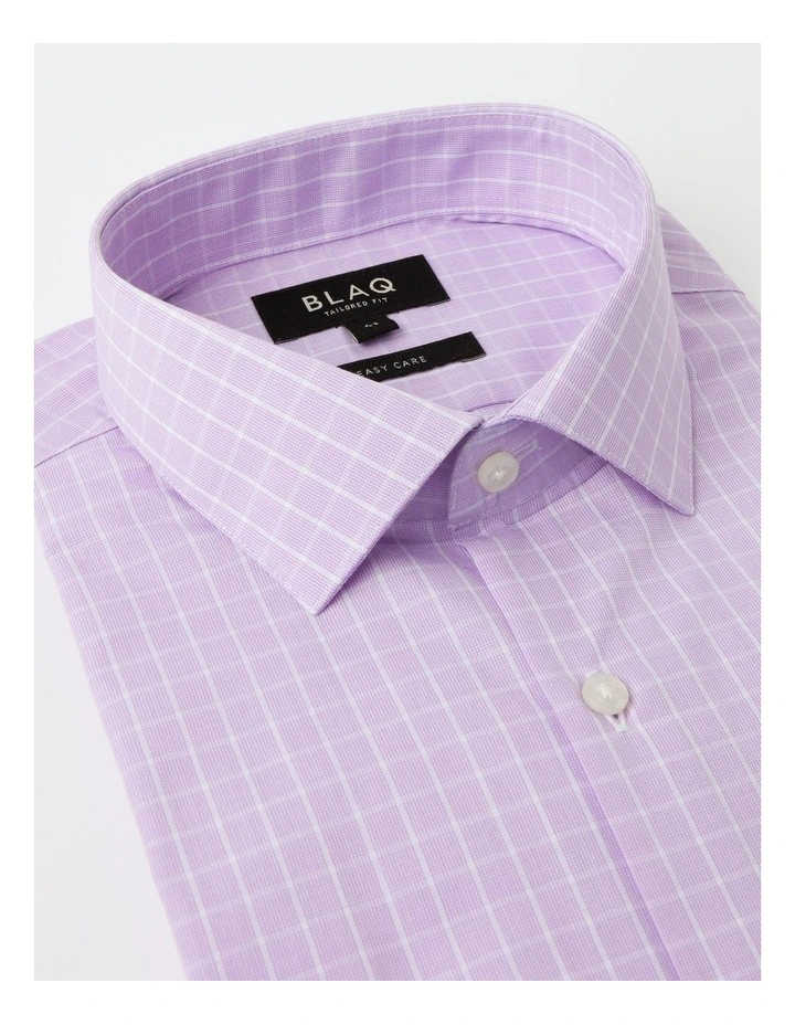 Blaq Tailored Long Sleeve One Colour Check Shirt In Purple 9 Blaq Tailored Long Sleeve One Colour Check Shirt In Purple - Image 7