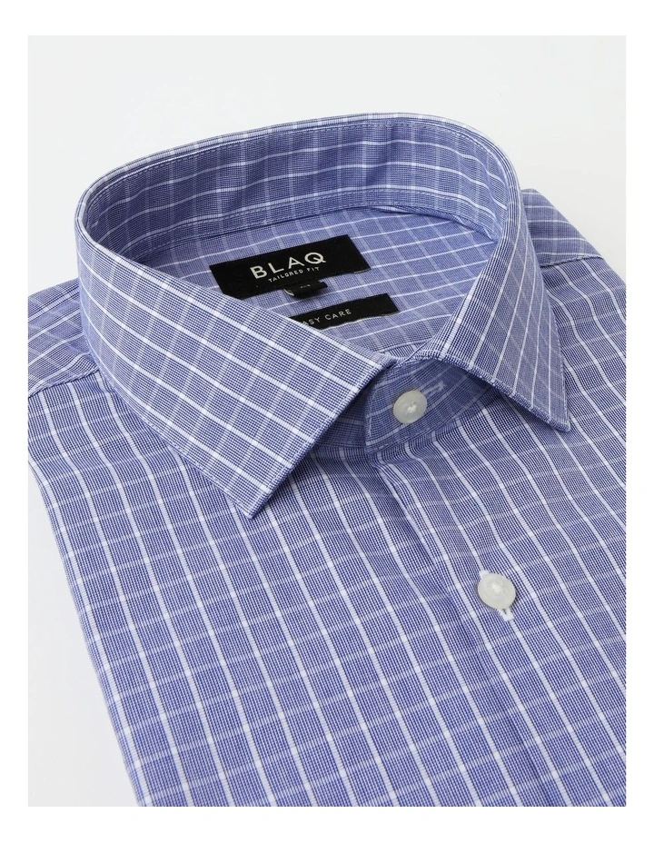 Blaq Tailored Long Sleeve 1 Colour Check Shirt In Blue 4 Blaq Tailored Long Sleeve 1 Colour Check Shirt In Blue - Image 2