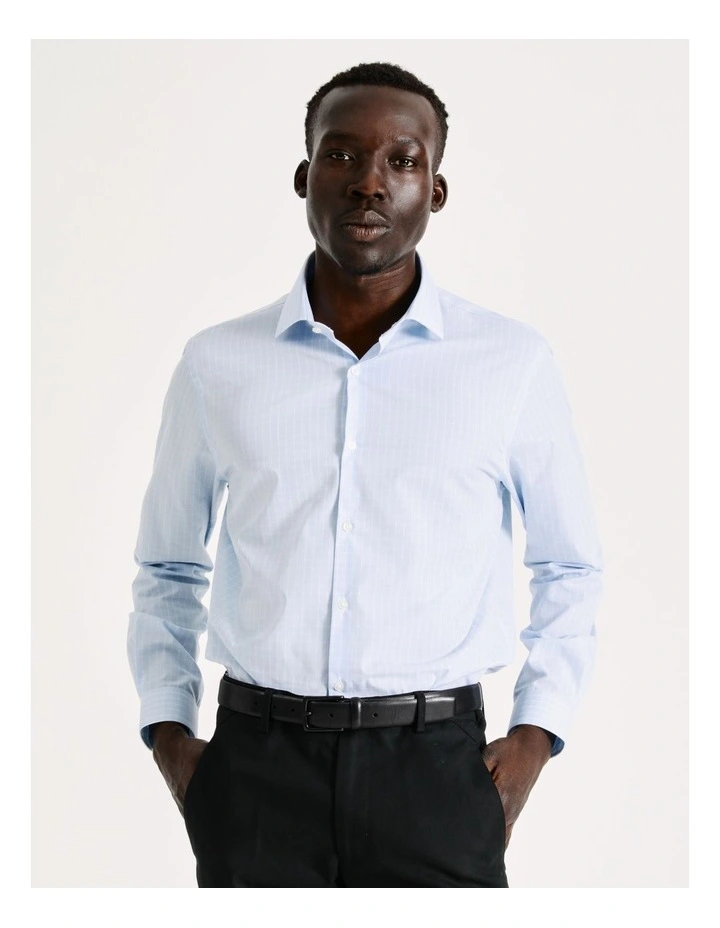 Blaq Tailored Long Sleeve 1 Colour Check Shirt In Light Blue 3 Blaq Tailored Long Sleeve 1 Colour Check Shirt In Light Blue