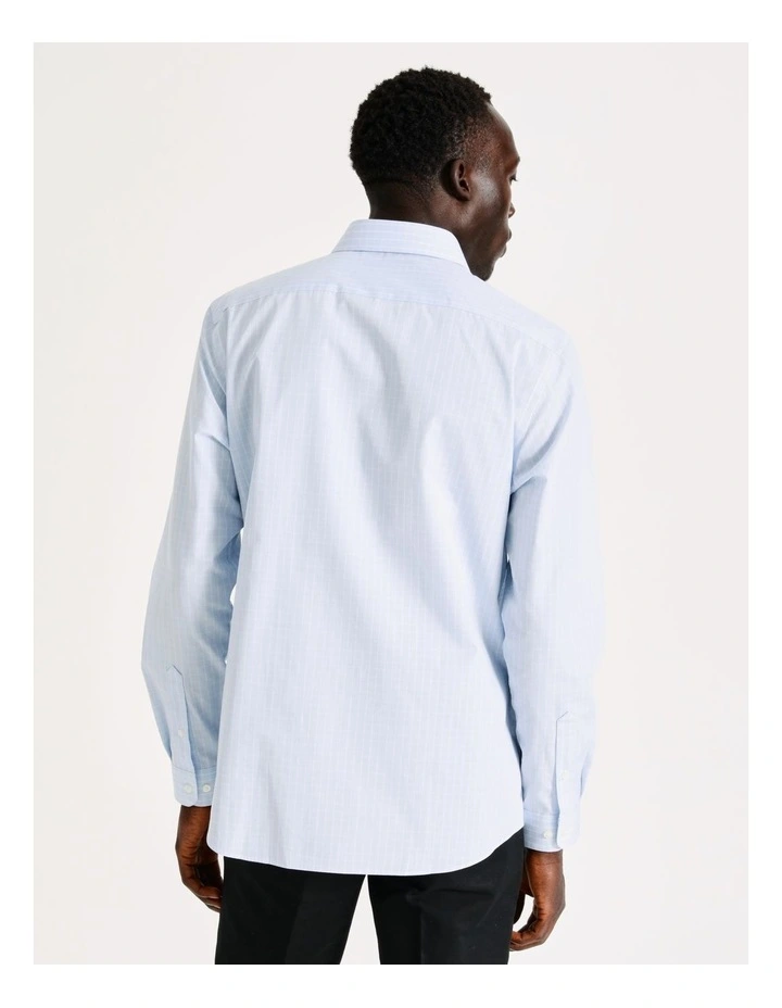Blaq Tailored Long Sleeve 1 Colour Check Shirt In Light Blue 7 Blaq Tailored Long Sleeve 1 Colour Check Shirt In Light Blue - Image 5