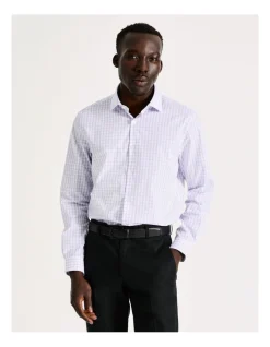 Blaq Tailored Long Sleeve 2 Colour Check Shirt In Purple