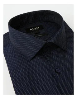 Blaq Tailored Long Sleeve One Colour Dobby Shirt In Blue -Cambridge Clothing shop 940488310 7 720x928