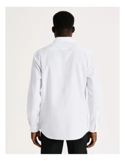 Blaq Tailored Long Sleeve One Colour Dobby Shirt In White -Cambridge Clothing shop 940488400 5 720x928