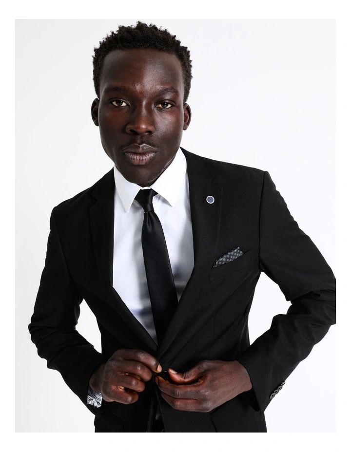 Blaq Tailored Twill Suit Jacket In Black 3 Blaq Tailored Twill Suit Jacket In Black