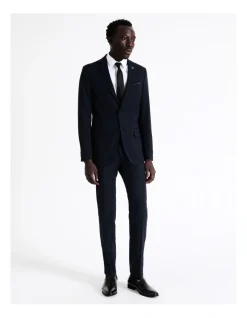 Blaq Tailored Birdseye Suit Jacket In Navy