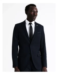 Blaq Tailored Birdseye Suit Jacket In Navy -Cambridge Clothing shop 942327460 3 1 720x928