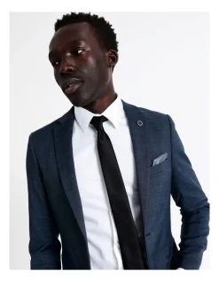 Blaq Slim Sharkskin Suit Jacket In Blue