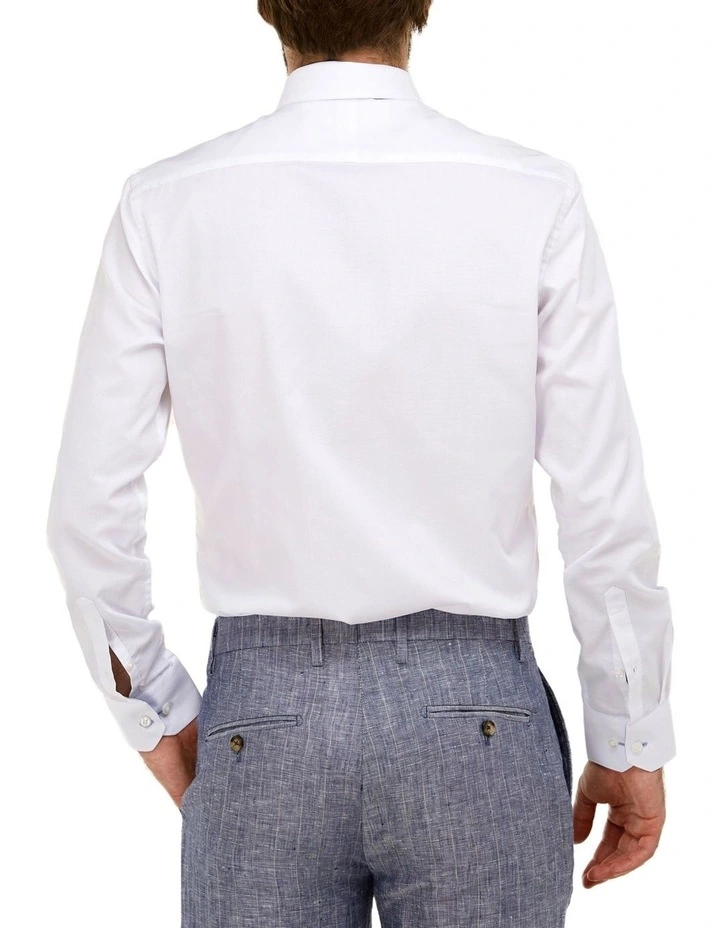 Brooksfield Textured Plain Reg Fit Business Shirt In White 5 Brooksfield Textured Plain Reg Fit Business Shirt In White - Image 3