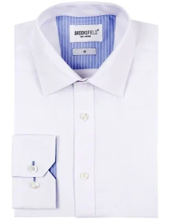 Brooksfield Textured Plain Reg Fit Business Shirt In White 9 Brooksfield Textured Plain Reg Fit Business Shirt In White -Cambridge Clothing shop 943183090 4 720x928