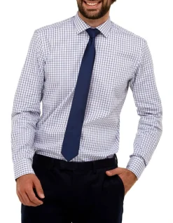 Brooksfield Multi Tone Check Regular Fit Business Shirt In White
