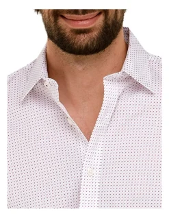 Brooksfield Micro Geo Print Regular Fit Business Shirt In Wine 7 Brooksfield Micro Geo Print Regular Fit Business Shirt In Wine -Cambridge Clothing shop 943183810 2 720x928