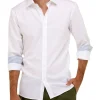 Brooksfield Textured Slim Fit Dress Shirt In White -Cambridge Clothing shop 943184260 1 720x928