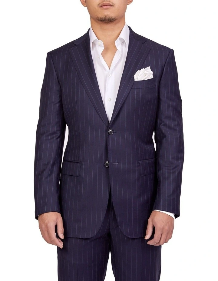 Henry Sartorial Dun Full Canvas R-Stripe Suit NAVY REG 4 Henry Sartorial Dun Full Canvas R-Stripe Suit NAVY REG - Image 2
