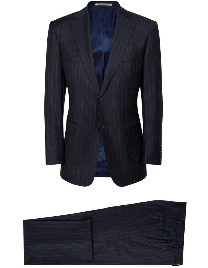 Henry Sartorial Dun Full Canvas R-Stripe Suit NAVY REG 9 Henry Sartorial Dun Full Canvas R-Stripe Suit NAVY REG - Image 7