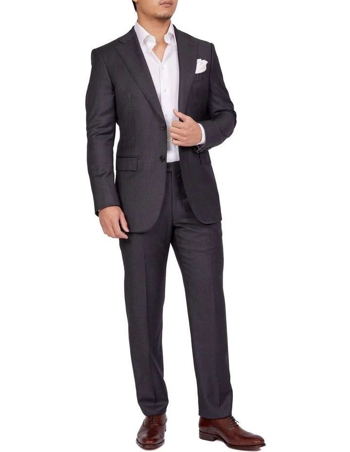 Henry Sartorial Full Canvas Plain Suit CHARCOAL REG 3 Henry Sartorial Full Canvas Plain Suit CHARCOAL REG