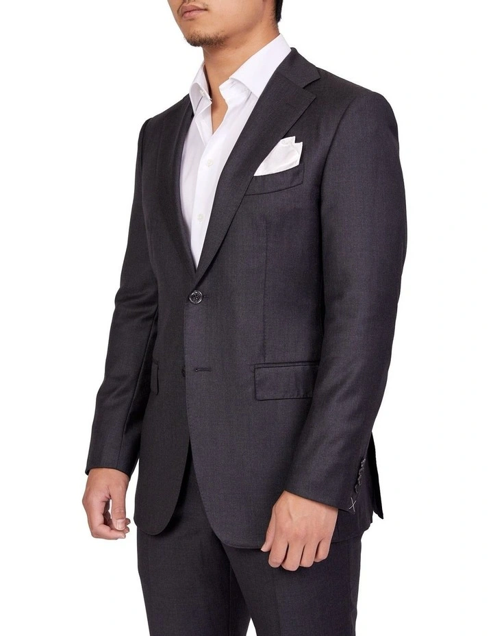 Henry Sartorial Full Canvas Plain Suit CHARCOAL REG 5 Henry Sartorial Full Canvas Plain Suit CHARCOAL REG - Image 3