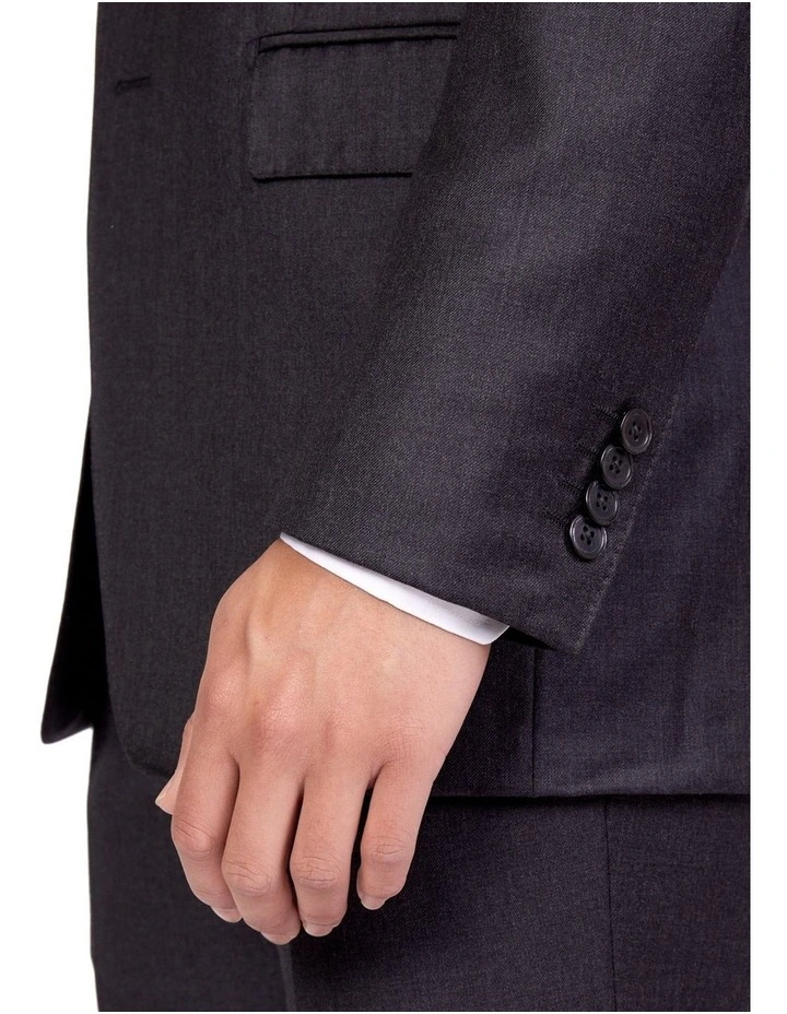 Henry Sartorial Full Canvas Plain Suit CHARCOAL REG 7 Henry Sartorial Full Canvas Plain Suit CHARCOAL REG - Image 5